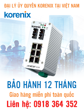 JetNet 3008f V3 - Bộ chuyển mạch cáp quang Fast Ethernet  công nghiệp  8 cổng - Korenix Việt Nam