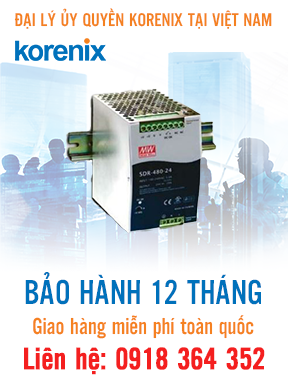 SDR-480-24 - Nguồn điện 480W 24 VDC DIN-Rail, 90-264 VAC - Korenix Việt Nam