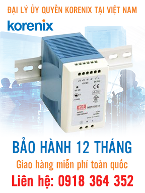 MDR-100-48 - Bộ nguồn DIN-Rail 96W 48 VDC, 85-264 VAC - Korenix Việt Nam