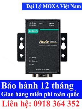 Thiết bị chuyển đổi giao thức mạng công nghiệp Model : MGate MB3180 Moxa Việt Nam, Moxa ViệtNam