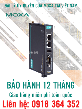 OnCell 3120-LTE-1-EU - Cổng LTE Cat 1 công nghiệp - B1/B3/B8/B20/B28 - 1 x Cổng nối tiếp RS232/422/485 - 2 x 10/100BaseT(X) cổng RJ45 - Modem Công Nghiệp 3G,4G Moxa Việt Nam