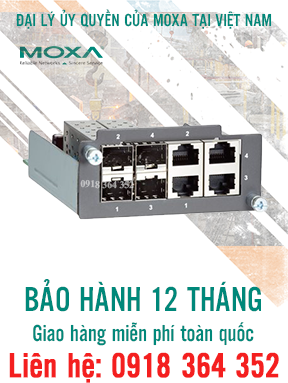 PM-7200-4GTXSFP - Mô-đun Fast Ethernet với 2 cổng đa chế độ 100BaseFX với đầu nối SC và 4 cổng 10 / 100BaseT (X) - Moxa Việt Nam