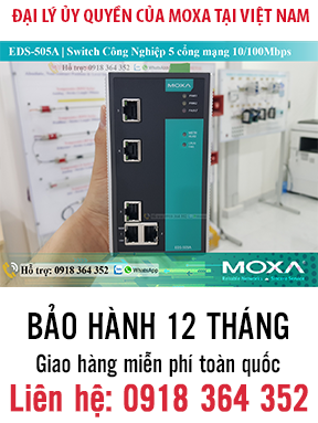 EDS-505A: Switch công nghiệp 5 cổng, Loại quản lý, Đại lý Moxa Việt Nam