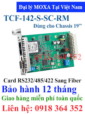 Card chuyển đổi RS232/485/422 sang quang (40km) TCF-142-S-SC-RM Moxa Việt Nam