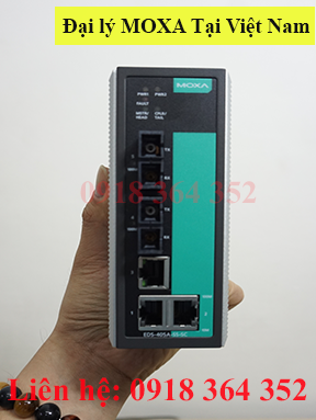 EDS-405A-SS-SC-T: Switch công nghiệp 3 cổng 10/100BaseT(X), 2 cổng quang 100BaseFX single mode SC port, nhiệt độ từ -40 đến 75°C, Moxa Việt Nam Đại Lý Moxa Việt Nam