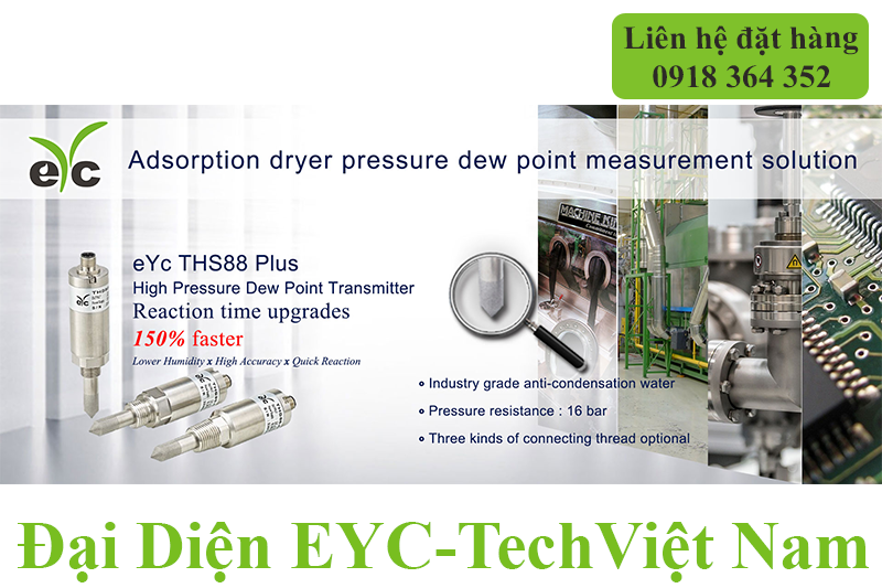  eYc THS88 Plus - Ứng dụng công nghiệp đo điểm sương áp suất cho  Máy sấy hấp phụ 