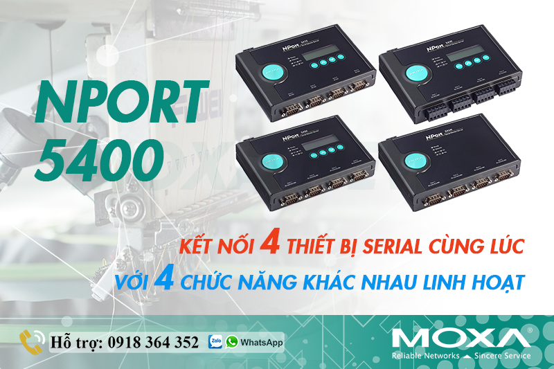 NPORT 5400 - KẾT NỔI 4 CỔNG SERIAL VỚI 4 CHỨC NĂNG KHÁC NHAU